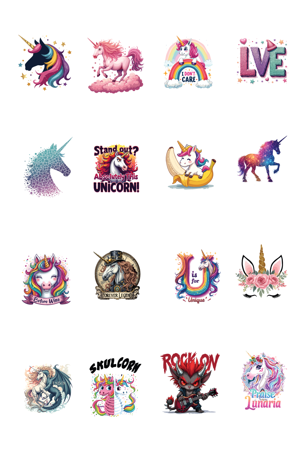 The Ultimate 16 Unicorn Master Bundle pinterest preview image.