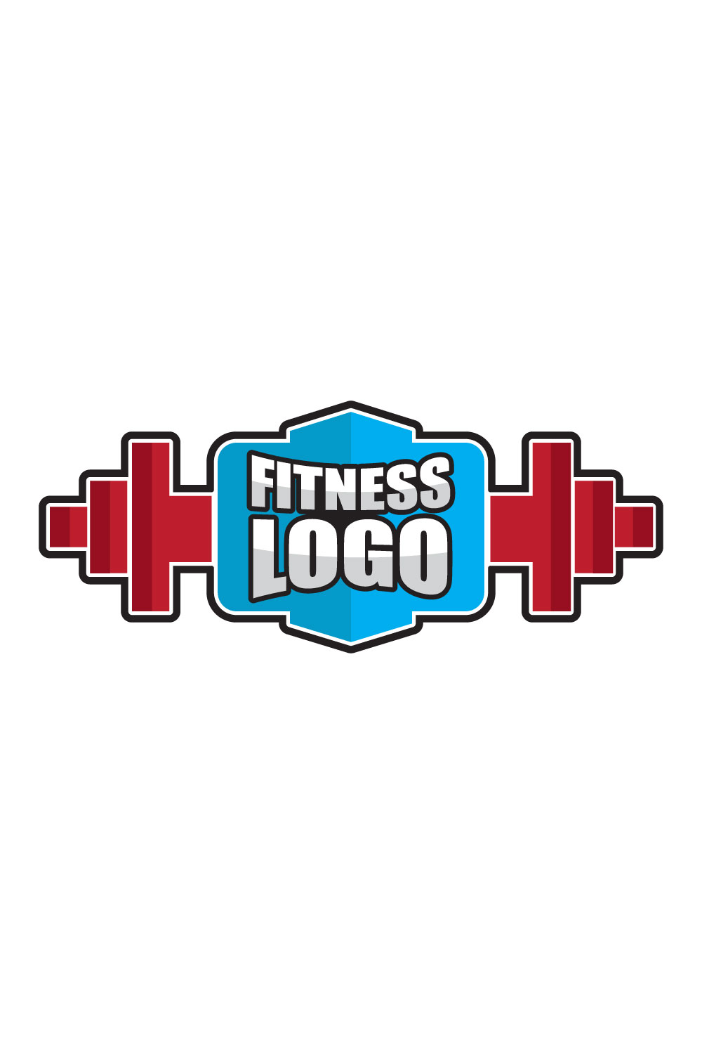 Modern Fitness Logo Design pinterest preview image.