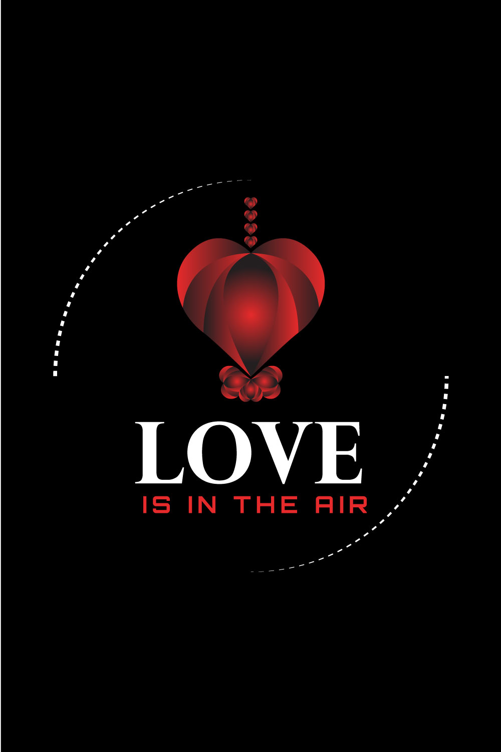 LOVE IS IN THE AIR TSHIRT DESIGN pinterest preview image.