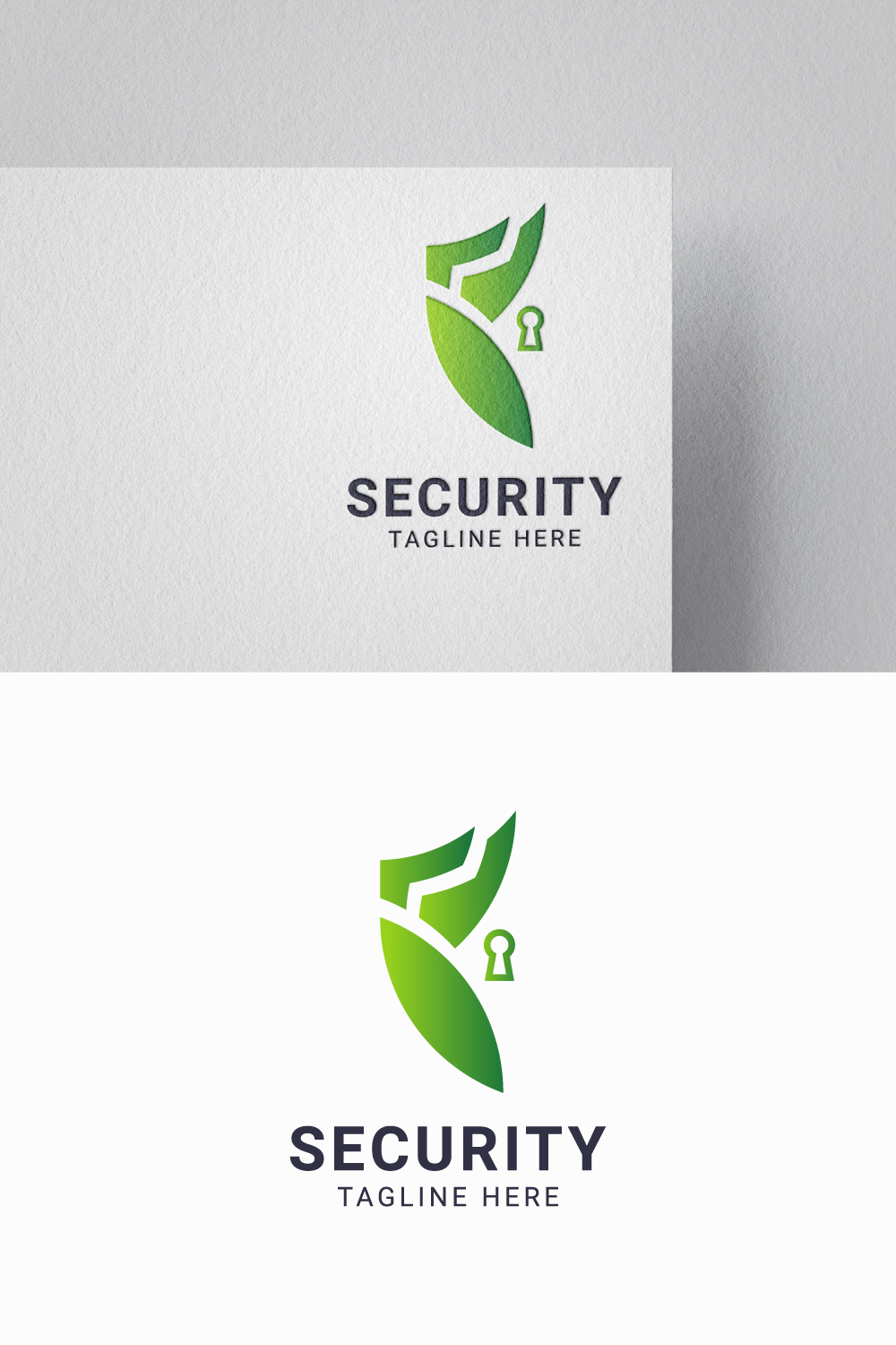 Organic and natural security shield logo template pinterest preview image.