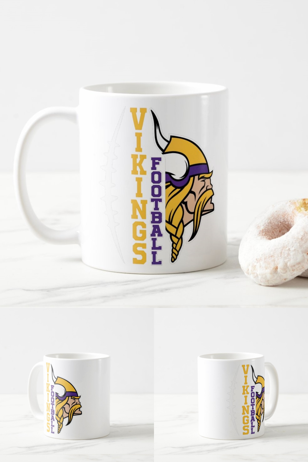 Funny Viking with a Giant Football Skol - Digital Design File for Custom Mug Creations pinterest preview image.