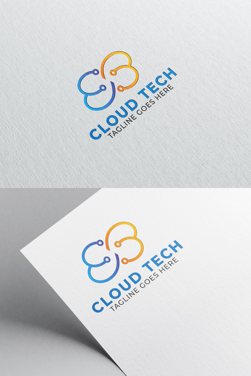 Cloud tech logo icon vector symbol design with cloud and technology concept pinterest preview image.