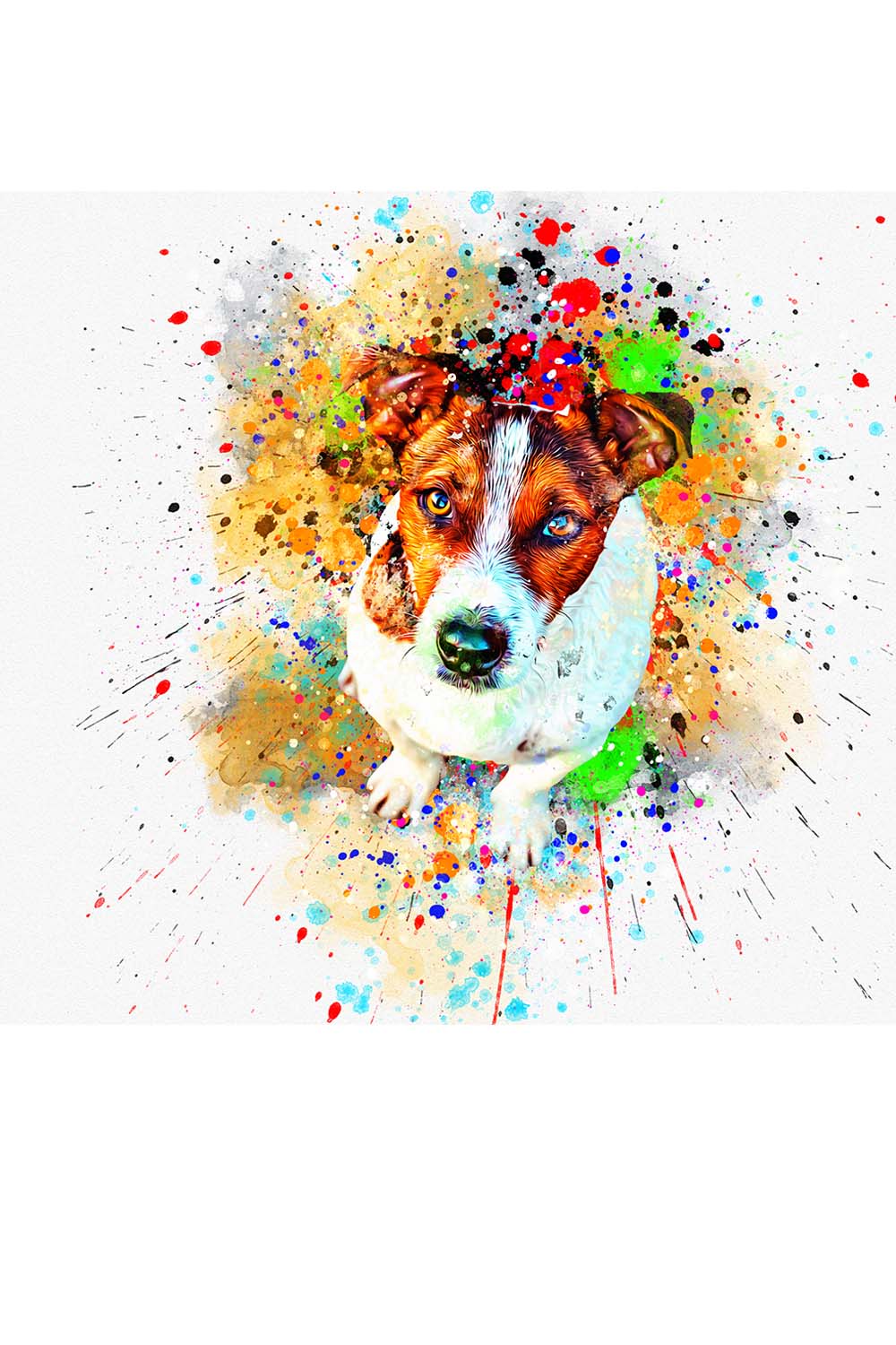 Puppies Watercolor Photoshop Action pinterest preview image.