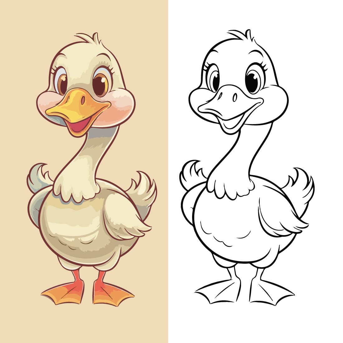 Playful Goose Illustration - 4 Editable Logo Bundle preview image.