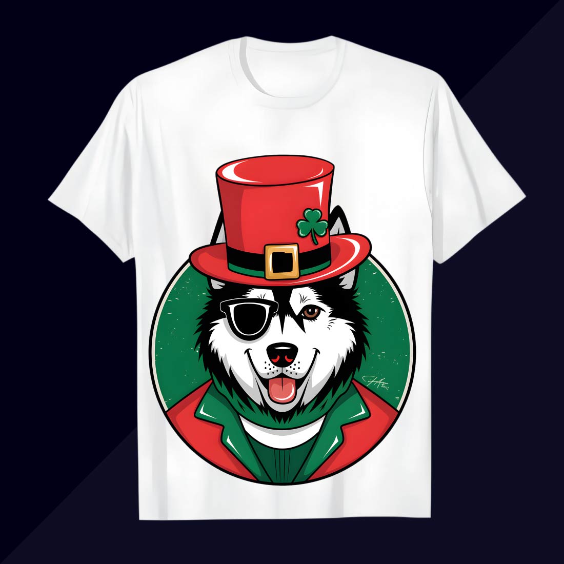 playful husky with leprechaun hat and 7 568