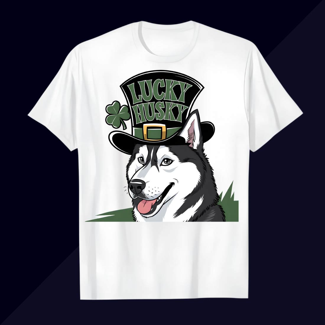 playful husky with leprechaun hat and 88 285