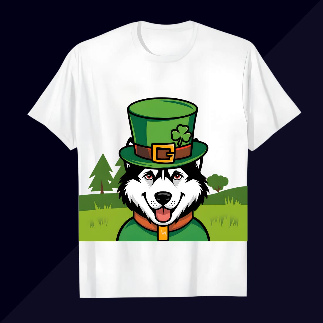 playful husky with leprechaun hat and glasses 47 499