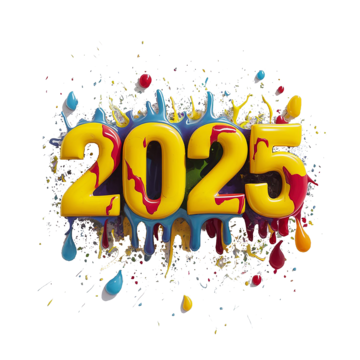 pngtree 2025 vibrant 3d yelow text design png image 12336135 543