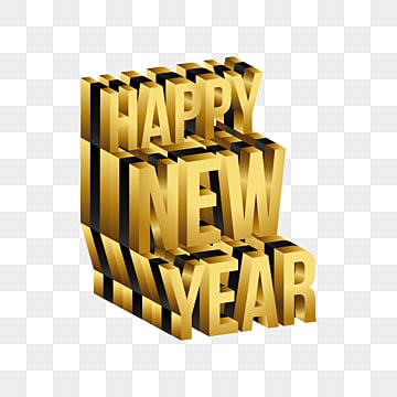 pngtree 3d gold embossed happy new year greeting transparent background png image 2458724 833