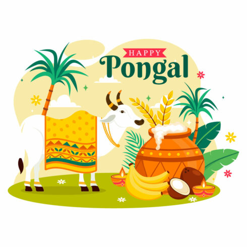 12 Happy Pongal Celebration Illustration cover image.