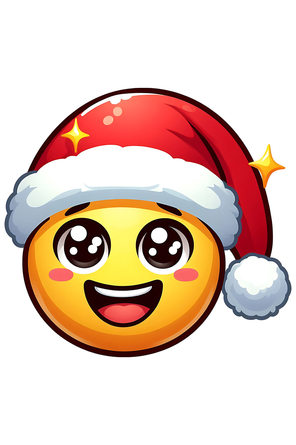 Santa emojis with a jolly smiles and twinkling eyes bundles pinterest preview image.