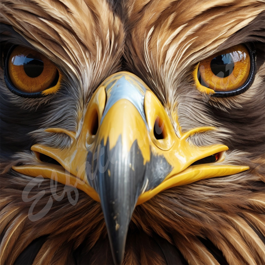 4-Digital Image Picture Photo Pic Wallpaper Background Watercolor Eagle Face AI cover image.