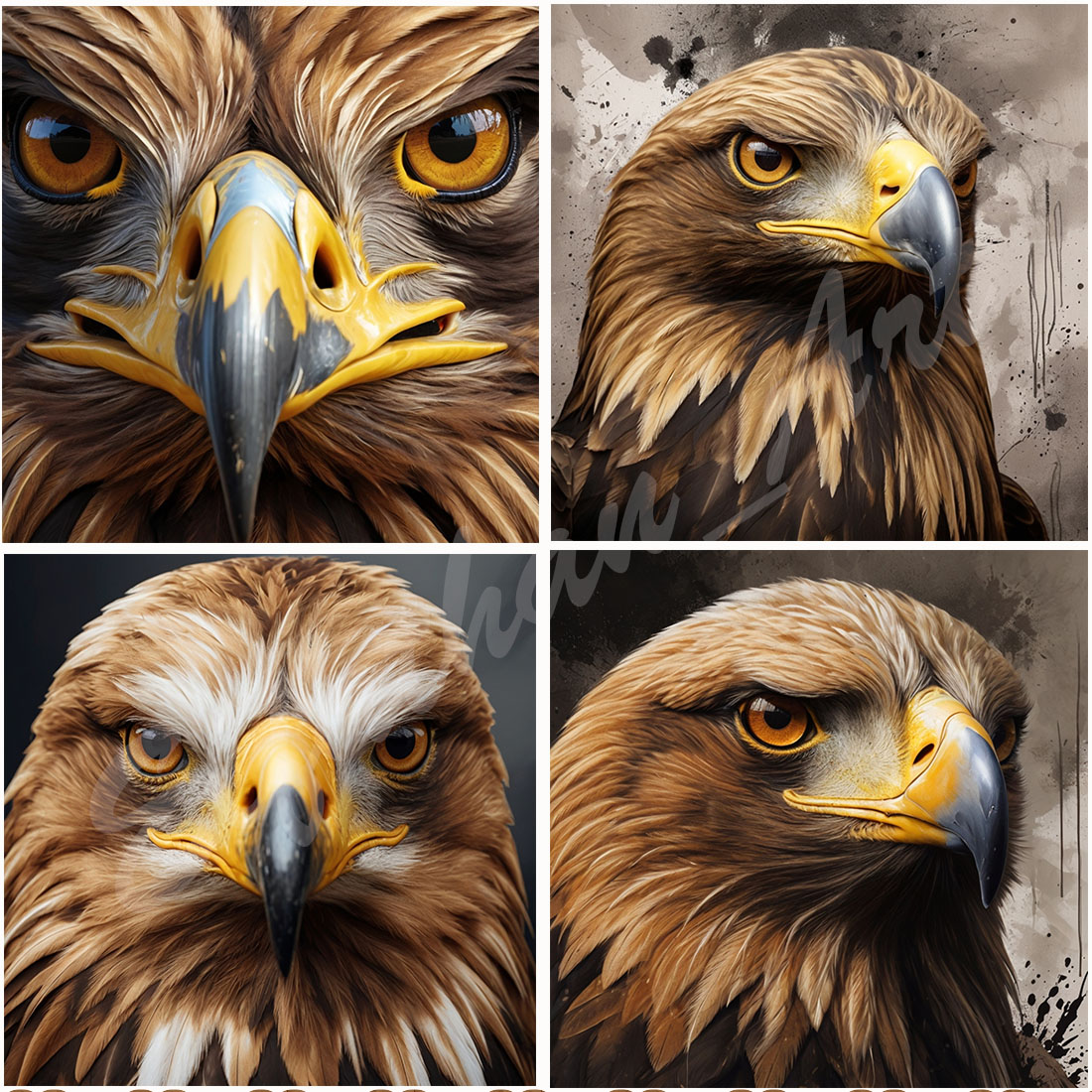 4-Digital Image Picture Photo Pic Wallpaper Background Watercolor Eagle Face AI preview image.