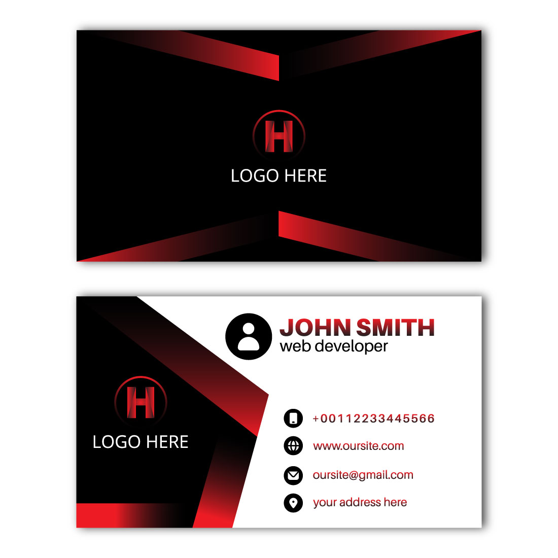 Professional Business Card Design Template preview image.