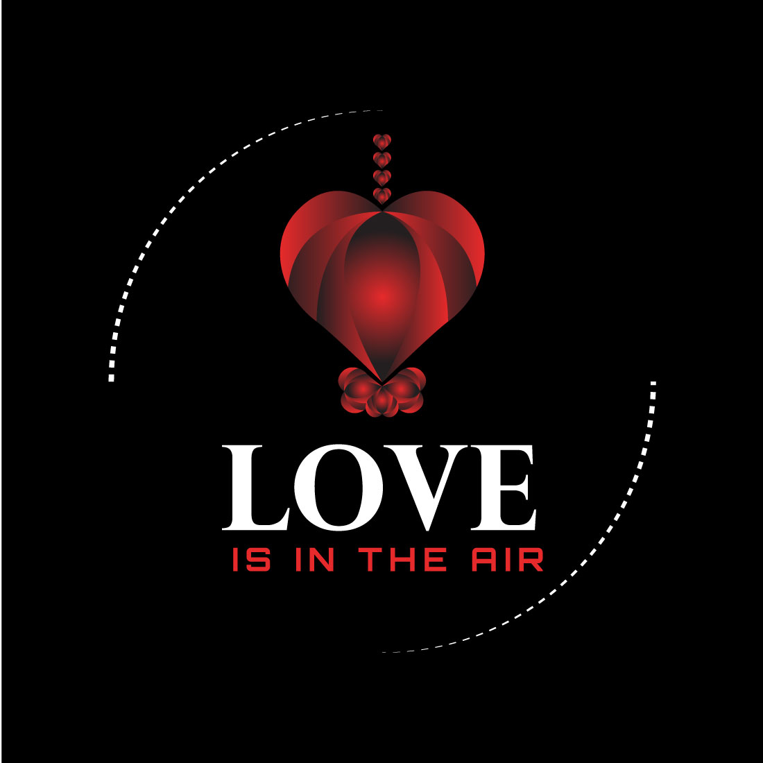 LOVE IS IN THE AIR TSHIRT DESIGN preview image.