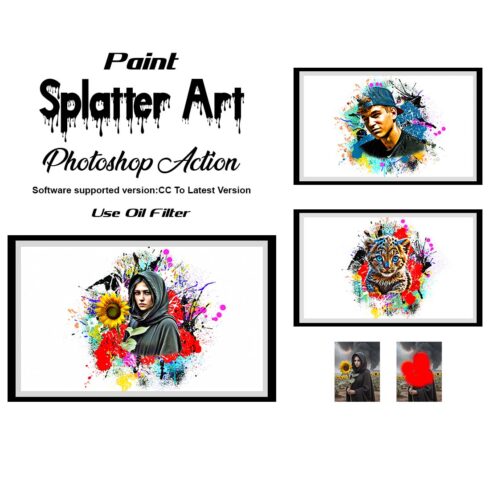 Paint Splatter Art Photoshop Action cover image.