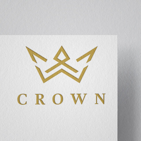 Abstract royal golden crown vector logo template design cover image.