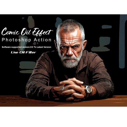 Comic Oil Effect Photoshop Action cover image.