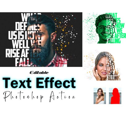 Editable Text Effect Photoshop Action cover image.