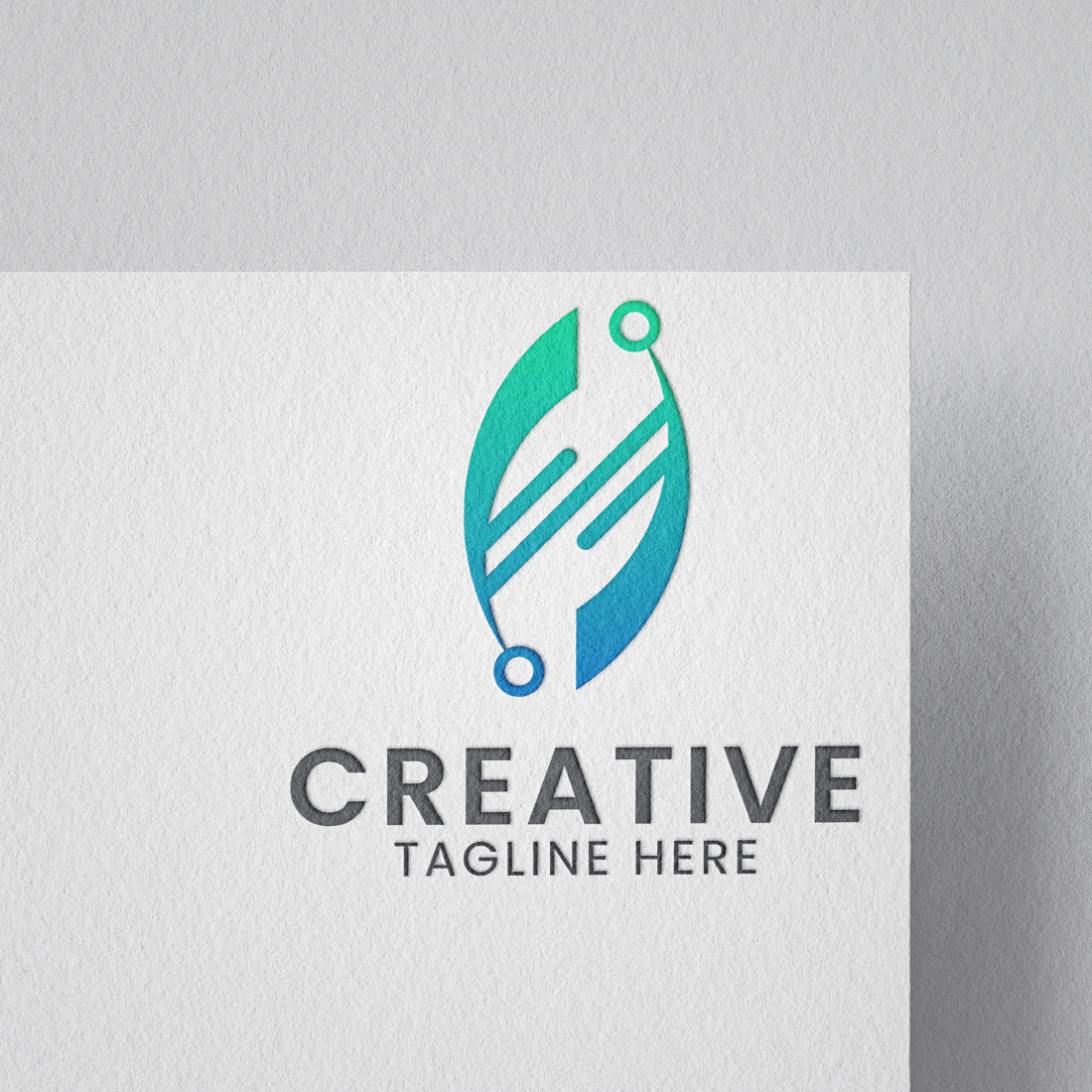 Modern and creative technology abstract leaf logo template for tech industry cover image.