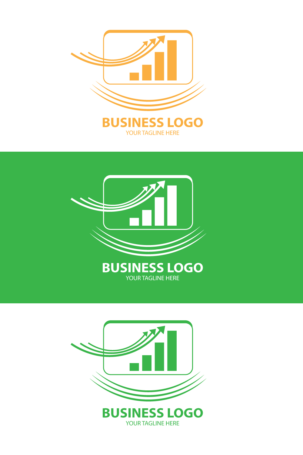 A Business growth logo with chart for your business and company brand identity, A Business growth logo, logo design for business and brands pinterest preview image.