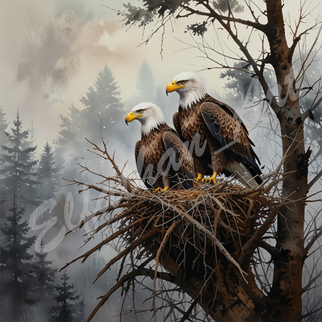 4-Digital Image Picture Photo Artwork Wallpaper Background Desktop Eagle Art AI cover image.