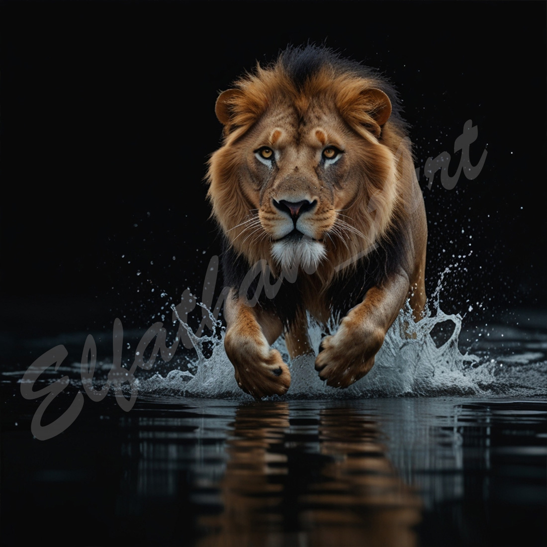 4-Digital Image Picture Photo Artwork Wallpaper Background Desktop Lion Water AI cover image.