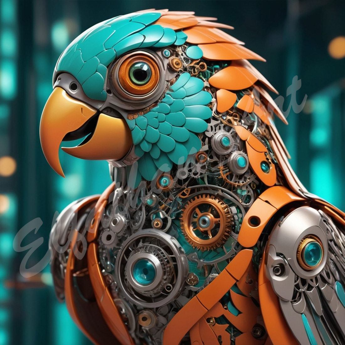 4-Digital Image Picture Photo Artwork Wallpaper Background Desktop Parrot Robotic AI cover image.