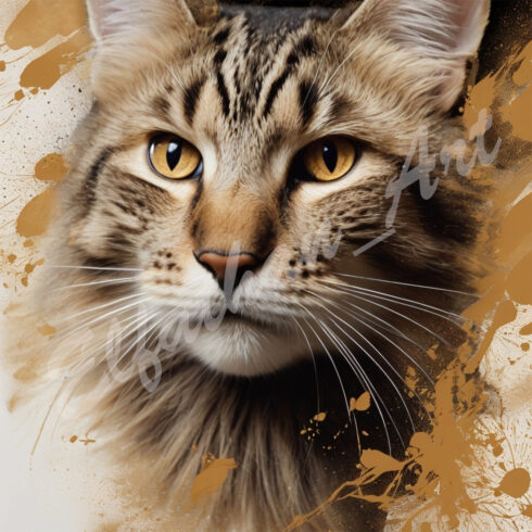 4-Digital Image Picture Photo Artwork Wallpaper Background Desktop Cat Watercolor AI cover image.