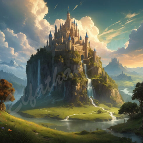 4-Digital Image Picture Photo Artwork Wallpaper Background Desktop Castle Kingdom AI cover image.