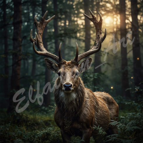 3-Digital Image Picture Photo Artwork Wallpaper Background Desktop Majestic Deer AI cover image.