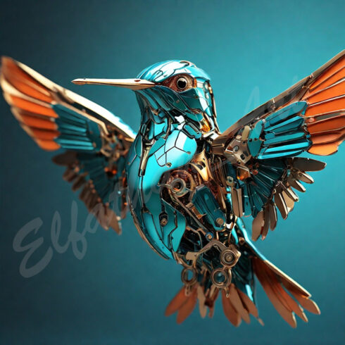 4-Digital Image Picture Photo Artwork Wallpaper Background Desktop Hummingbird Robotic AI cover image.