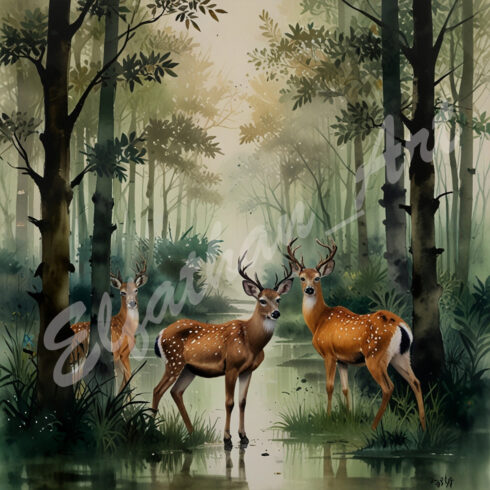 5-Digital Image Picture Photo Artwork Wallpaper Background Desktop Forest Painting AI cover image.