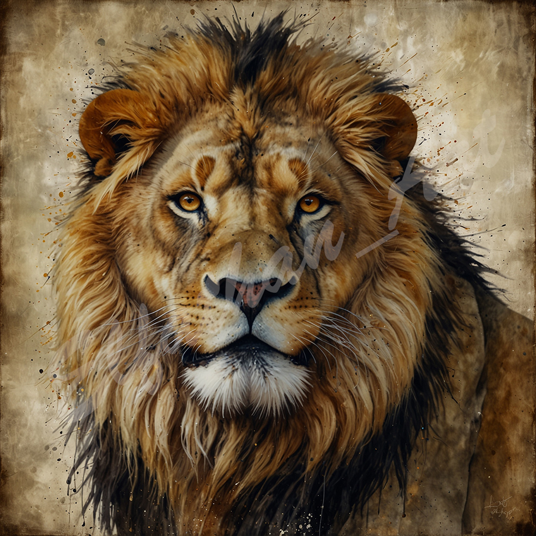 4-Digital Image Picture Photo Artwork Wallpaper Background Desktop Lion Face Art AI cover image.