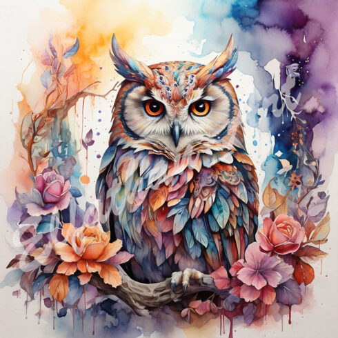 4-Digital Image Picture Photo Artwork Wallpaper Background Desktop Owl Art AI cover image.