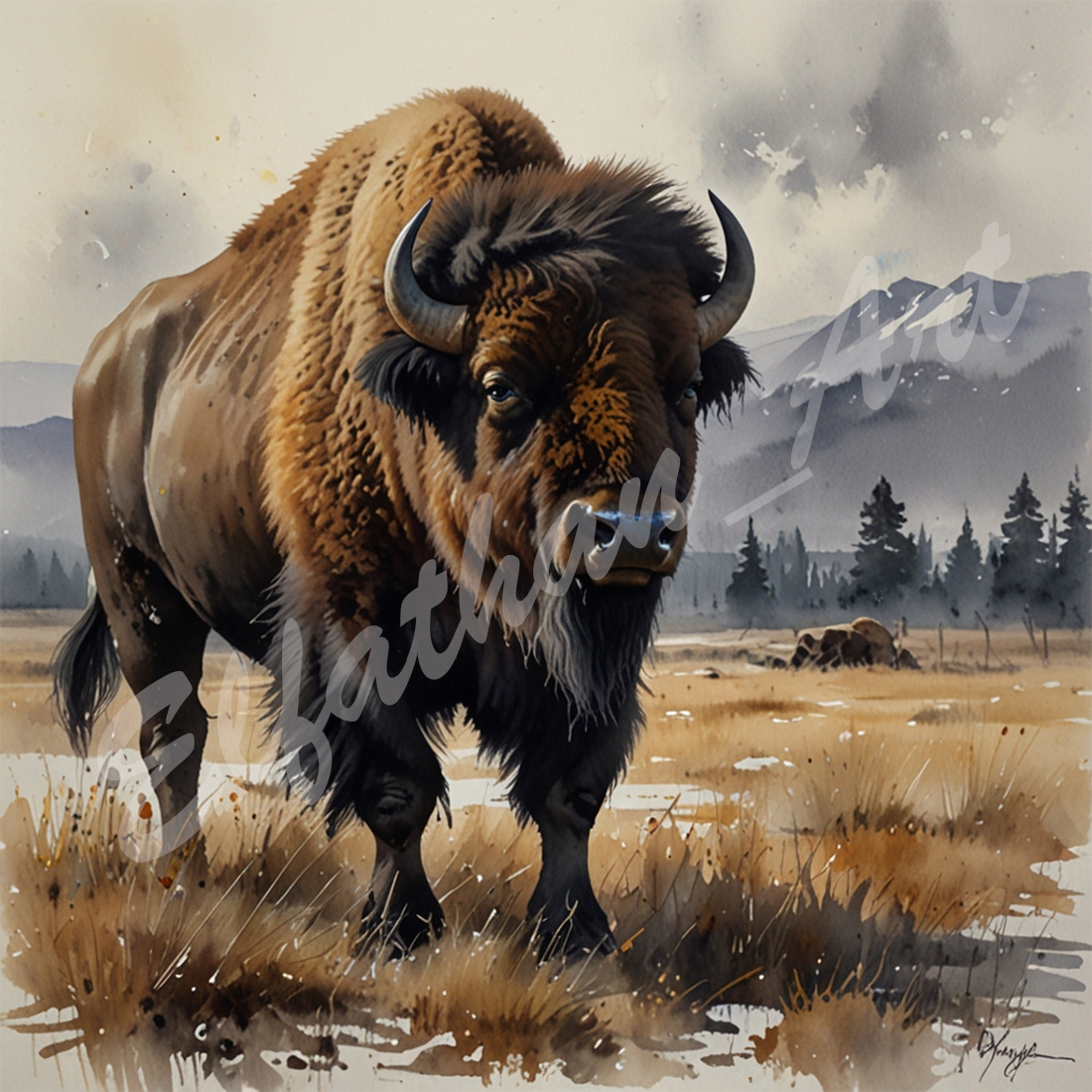 4-Digital Image Picture Photo Artwork Wallpaper Background Desktop Bison AI cover image.