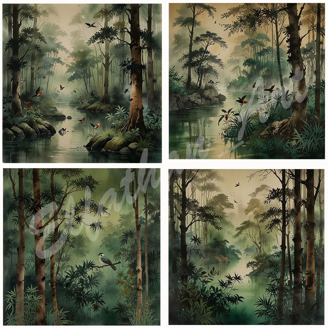 5-Digital Image Picture Photo Artwork Wallpaper Background Desktop Forest Painting AI preview image.