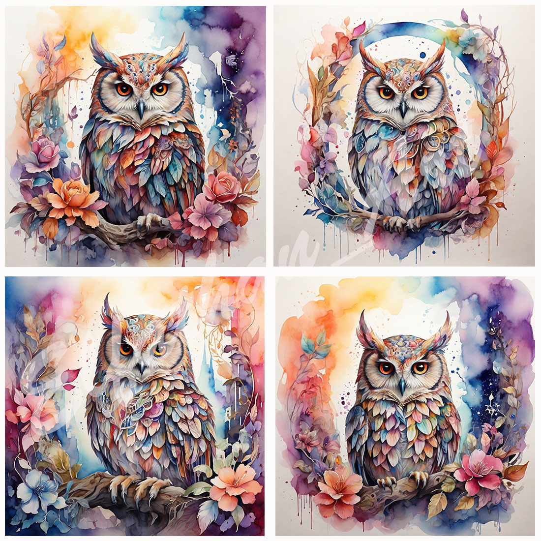 4-Digital Image Picture Photo Artwork Wallpaper Background Desktop Owl Art AI preview image.