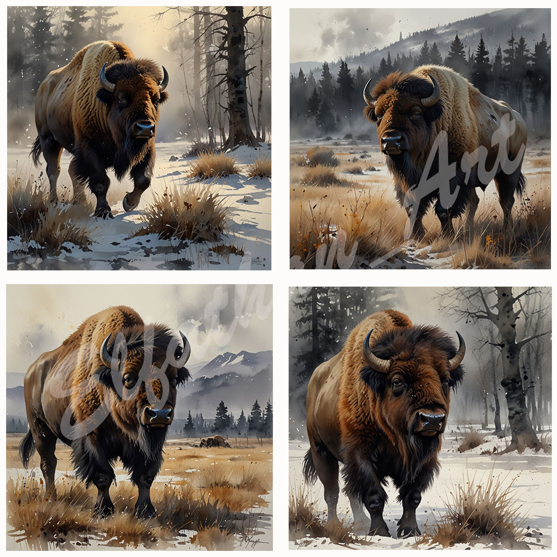 4-Digital Image Picture Photo Artwork Wallpaper Background Desktop Bison AI preview image.