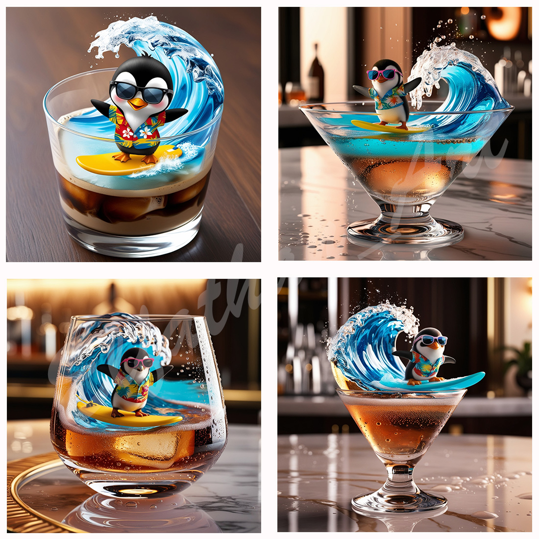 4-Digital Image Picture Photo Artwork Wallpaper Background Desktop Penguin Ice Coffee Surf AI preview image.