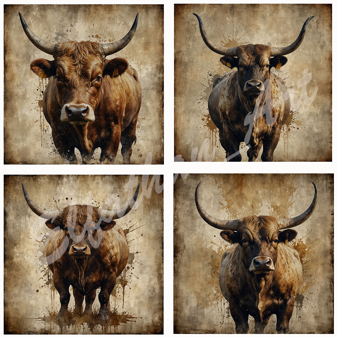 4-Digital Image Picture Photo Artwork Wallpaper Background Desktop Bull AI preview image.