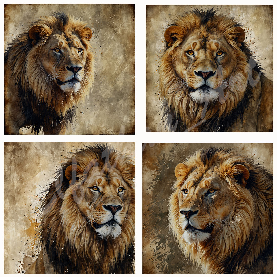 4-Digital Image Picture Photo Artwork Wallpaper Background Desktop Lion Face Art AI preview image.