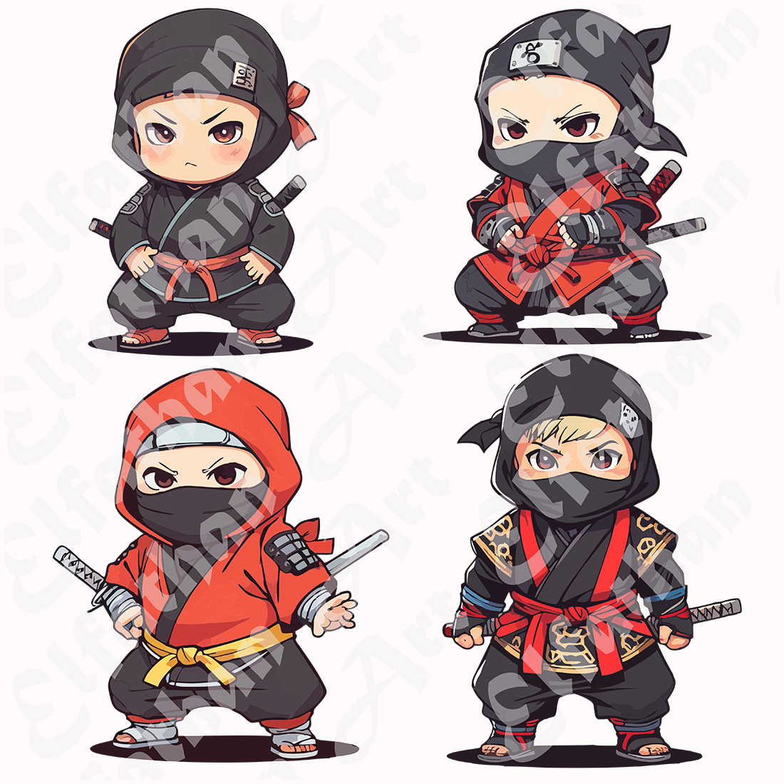 4-Digital artwork for print to T-shirt and Others-Baby Ninja preview image.