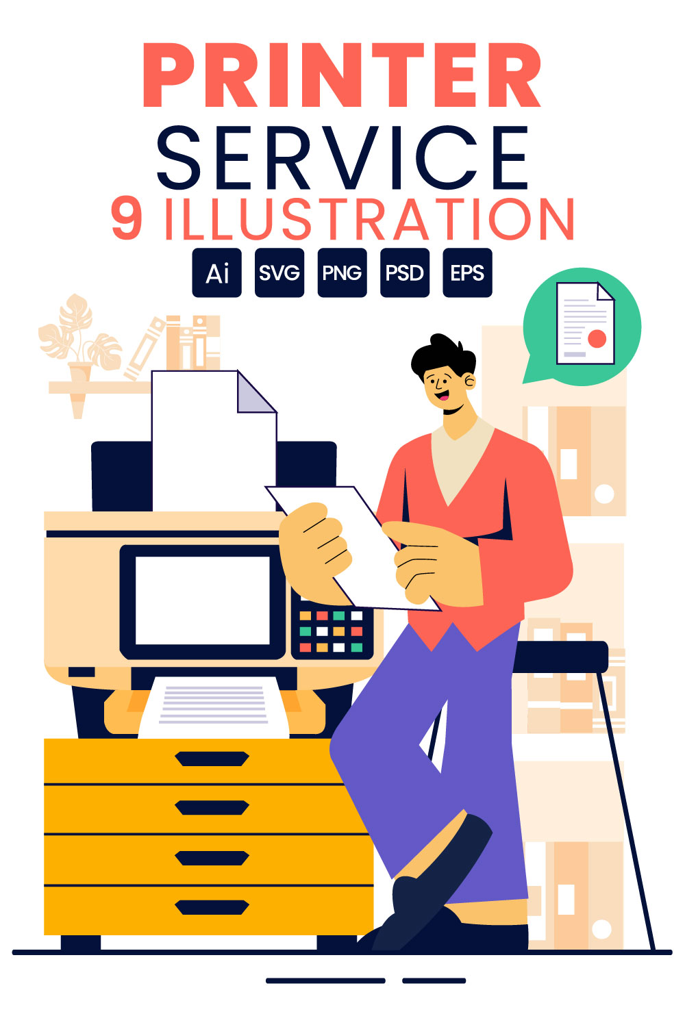 9 Professional Printing Services Illustration pinterest preview image.