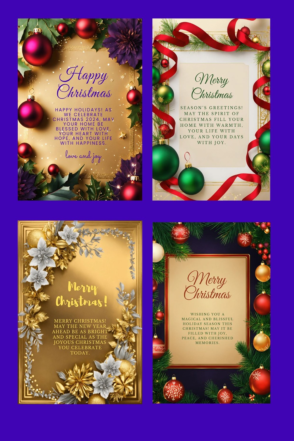 Greeting Card - Merry Christmas pinterest preview image.