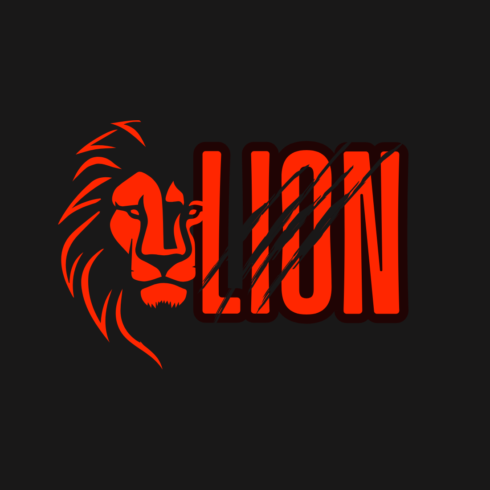 Red and Black Illustrated Lion cover image.