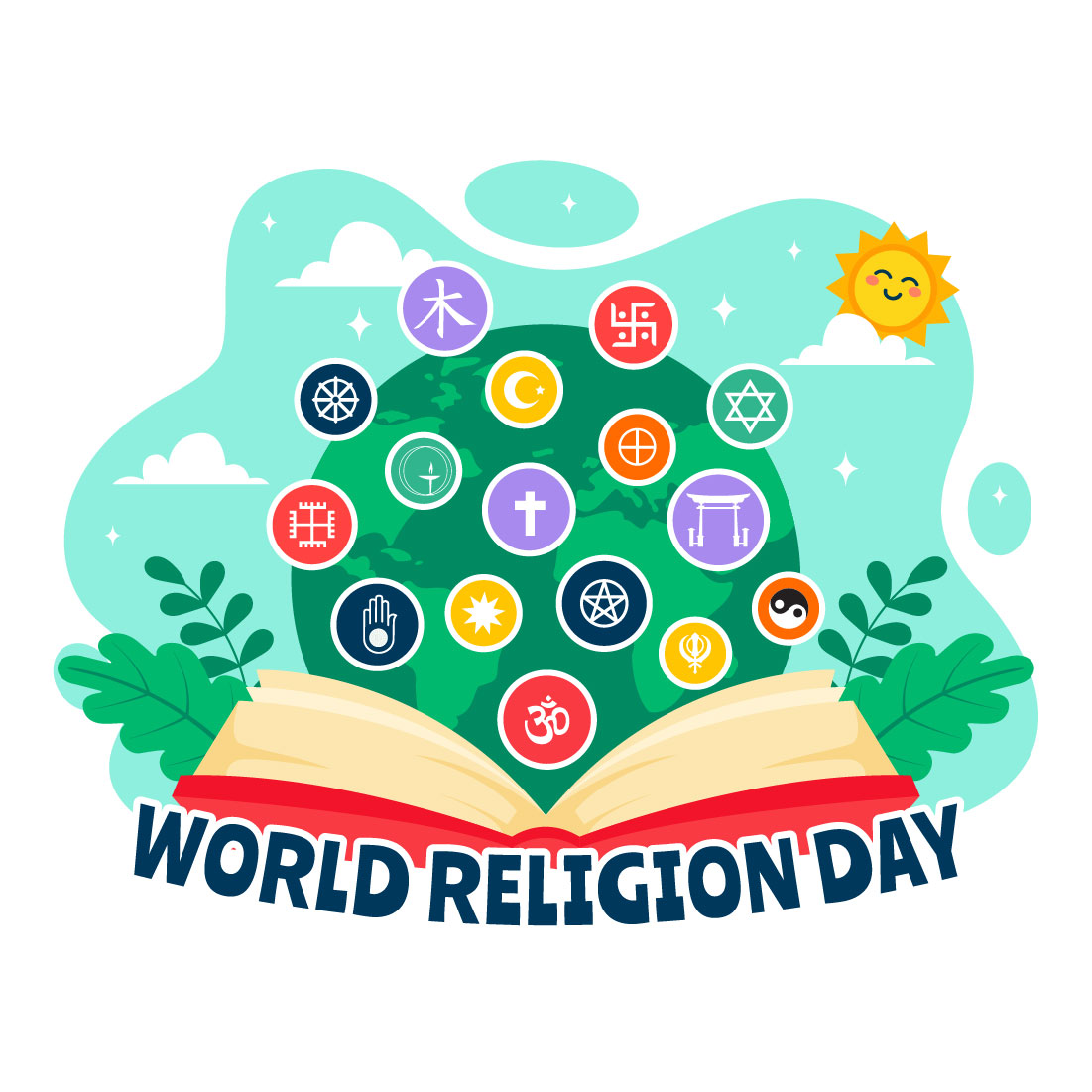 11 World Religion Day Illustration cover image.