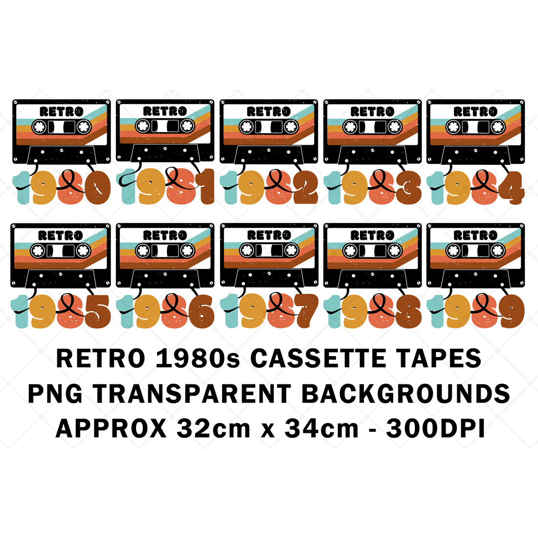 Retro 1980s Cassette Tapes cover image.