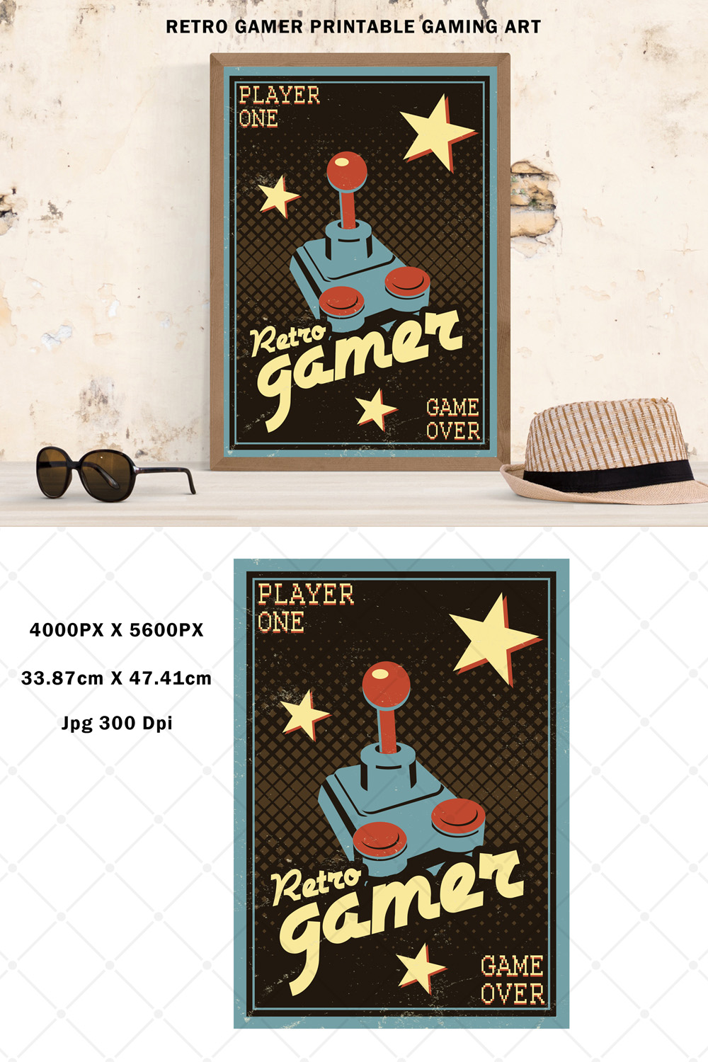 Retro Gamer - Video Gaming Wall Art pinterest preview image.