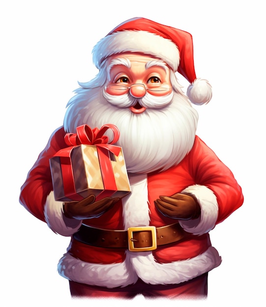 santa claus cartoon image holding gift 747552 29581 513